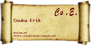Csuba Erik névjegykártya