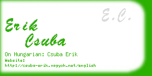 erik csuba business card